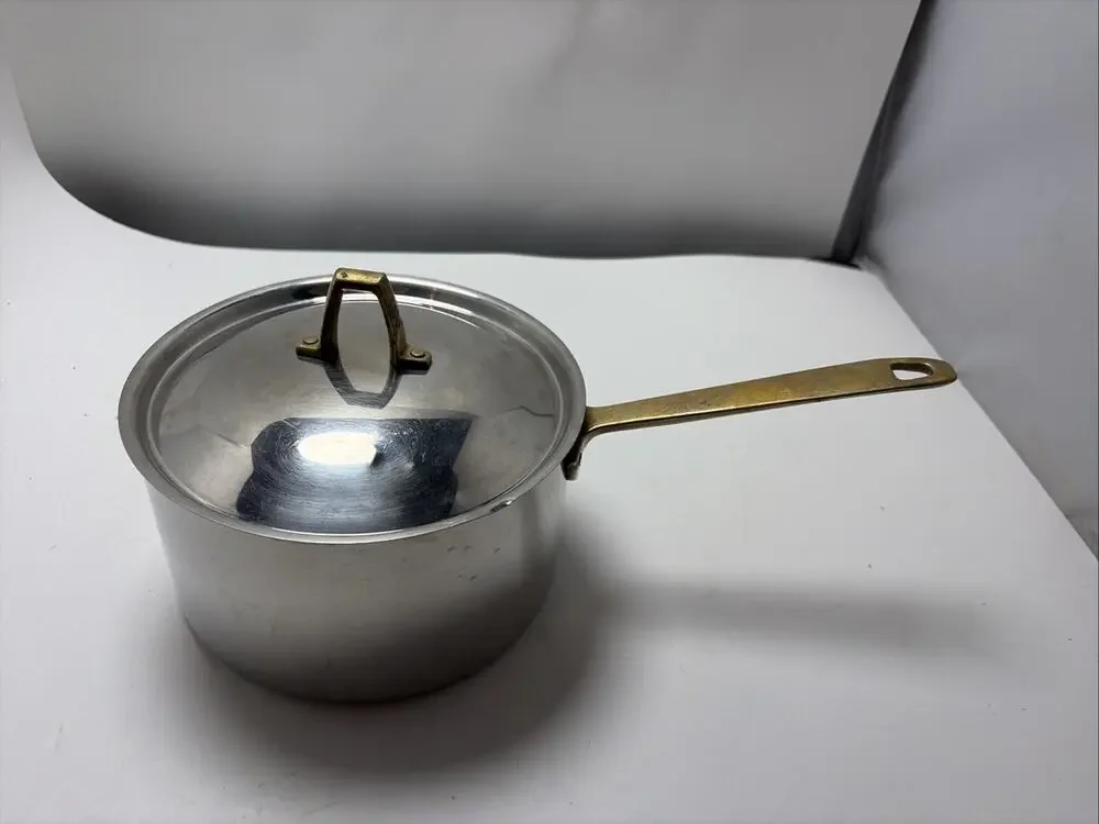 VNT Paul Revere Ware Brass Handles Stainless Steel 1801 1.5 Quart Sauce Pan USA